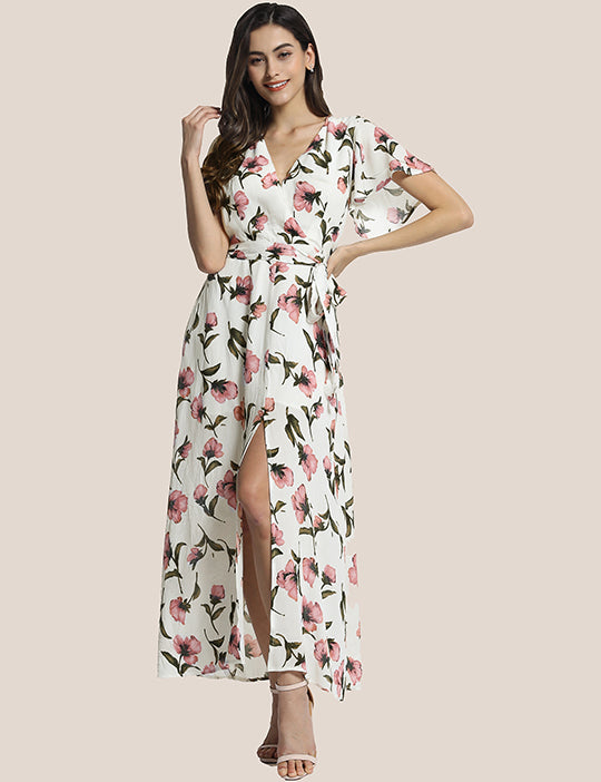 self tie maxi dress