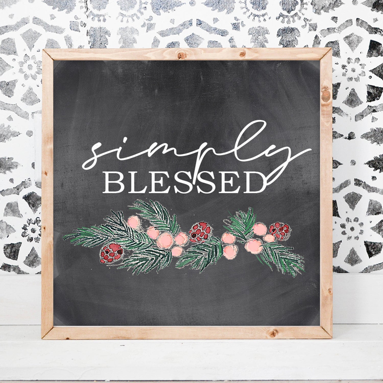 Download Simply Blessed Wood Framed Sign - Three Arrows Co.