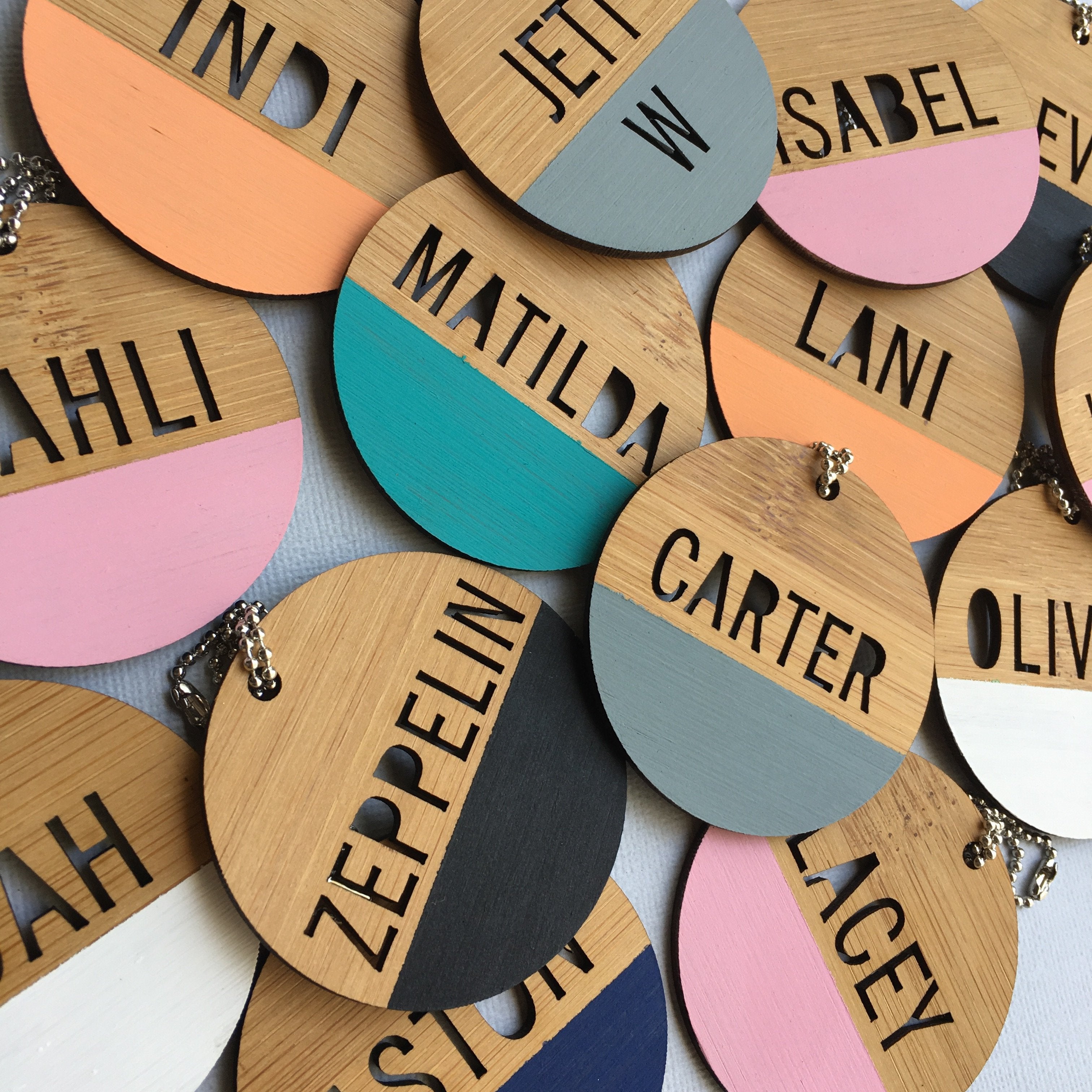 Round Wooden Name Plaques  Personalised Kids Room Decor – CARVD studio