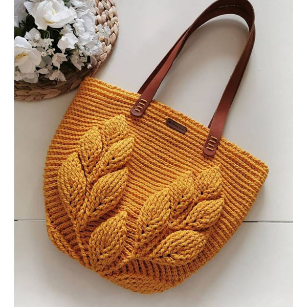 crochet leaf bag pattern