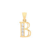 hese Yellow Gold Channel Set CZ Initial Pendants celebrate identity and individuality with radiant elegance.
