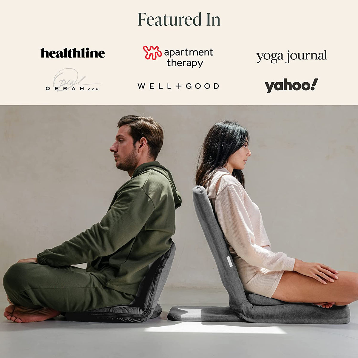 Meditation Chair with Back Support & Bonus Portable Buckwheat Cushion