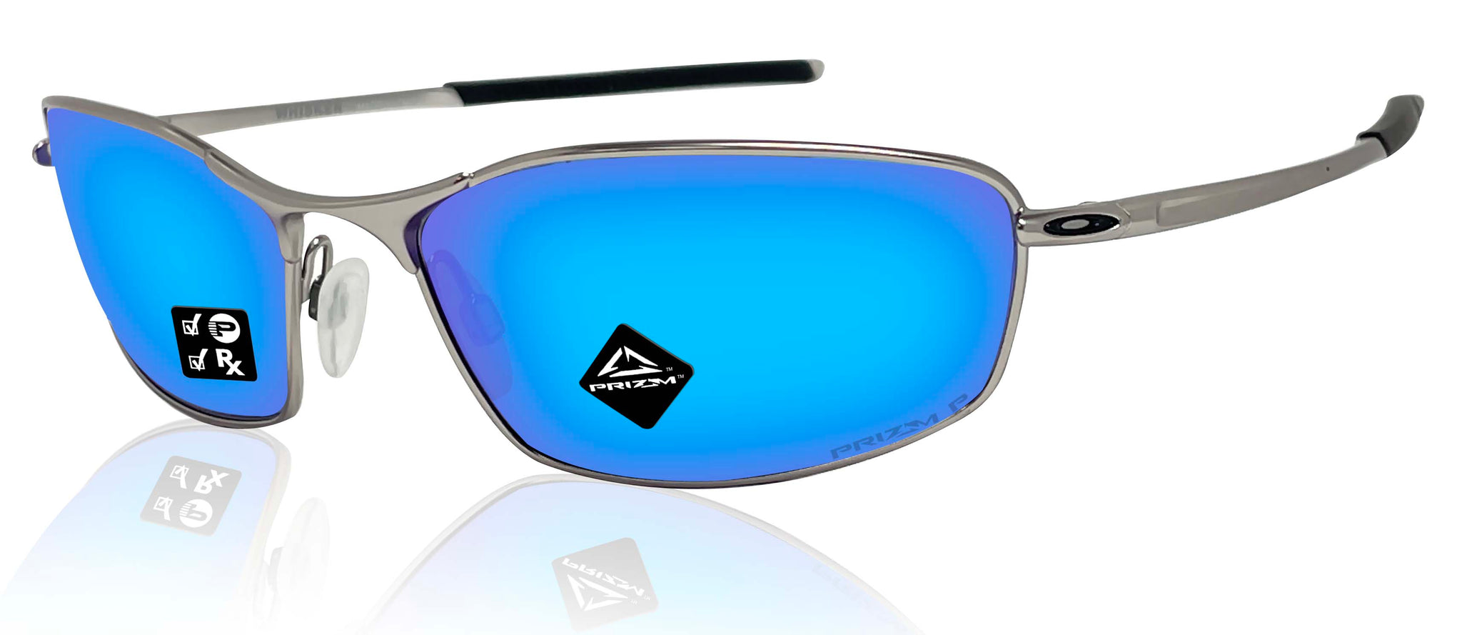 Oakley Whisker Satin Chrome Prizm Sapphire Polarized Lens Sunglasses –  sasy420