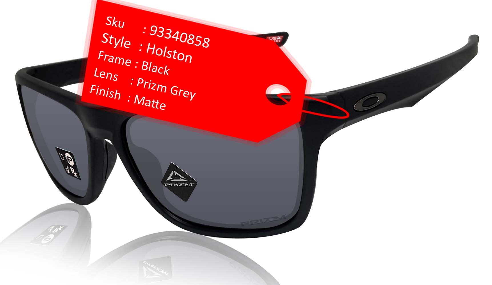 Oakley Holston Matte Black Frame Prizm Grey Lens Sunglasses 0OO9334 –  sasy420