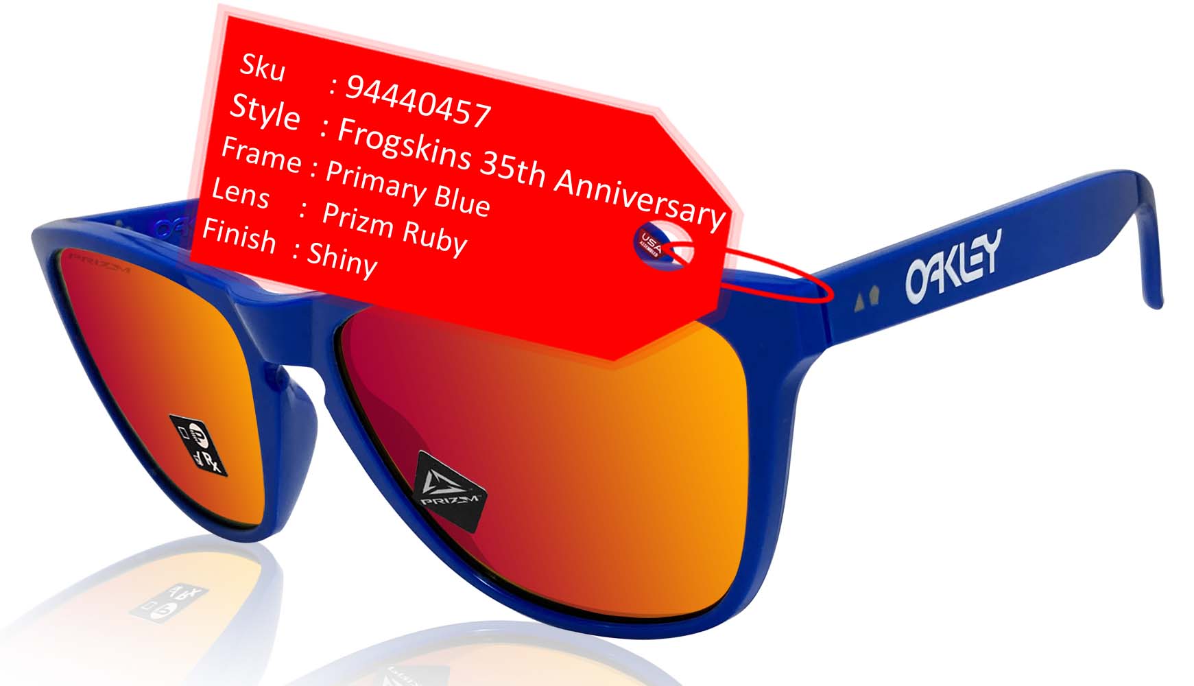 Oakley Frogskins 35th Anniversary Primary Blue Prizm Ruby Sunglasses 0 –  sasy420
