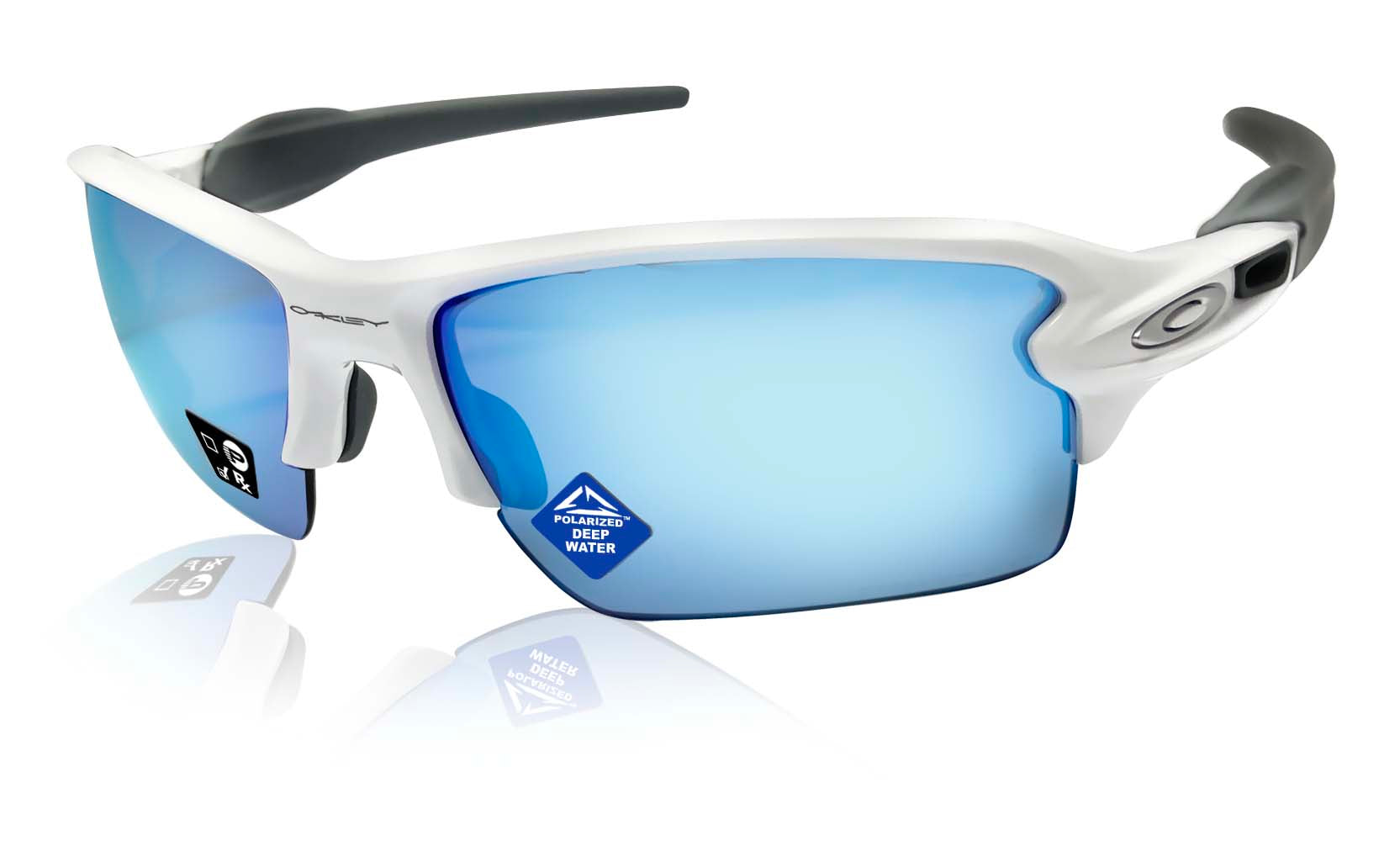 Oakley Flak  XL sunglasses White Prizm Deep Water Polarized Lens Au –  sasy420