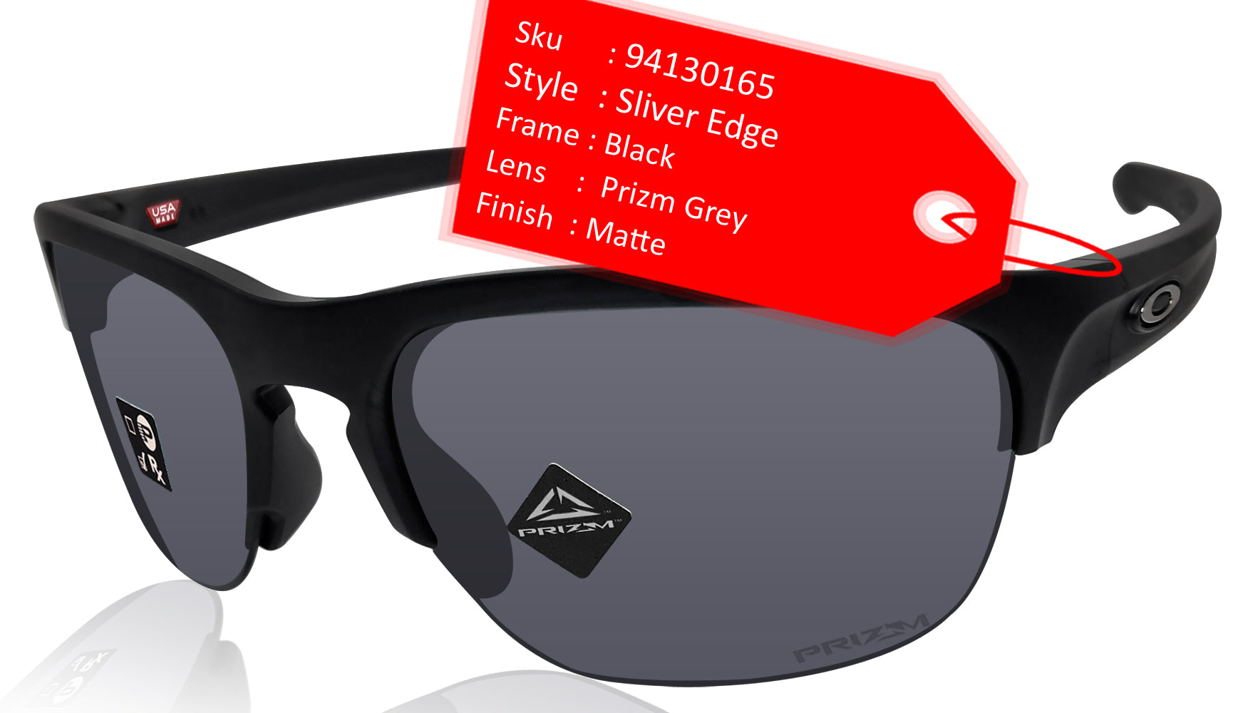 Oakley Sliver Edge Matte Black Frame Prizm Grey Lens Sunglasses 0OO941 –  sasy420