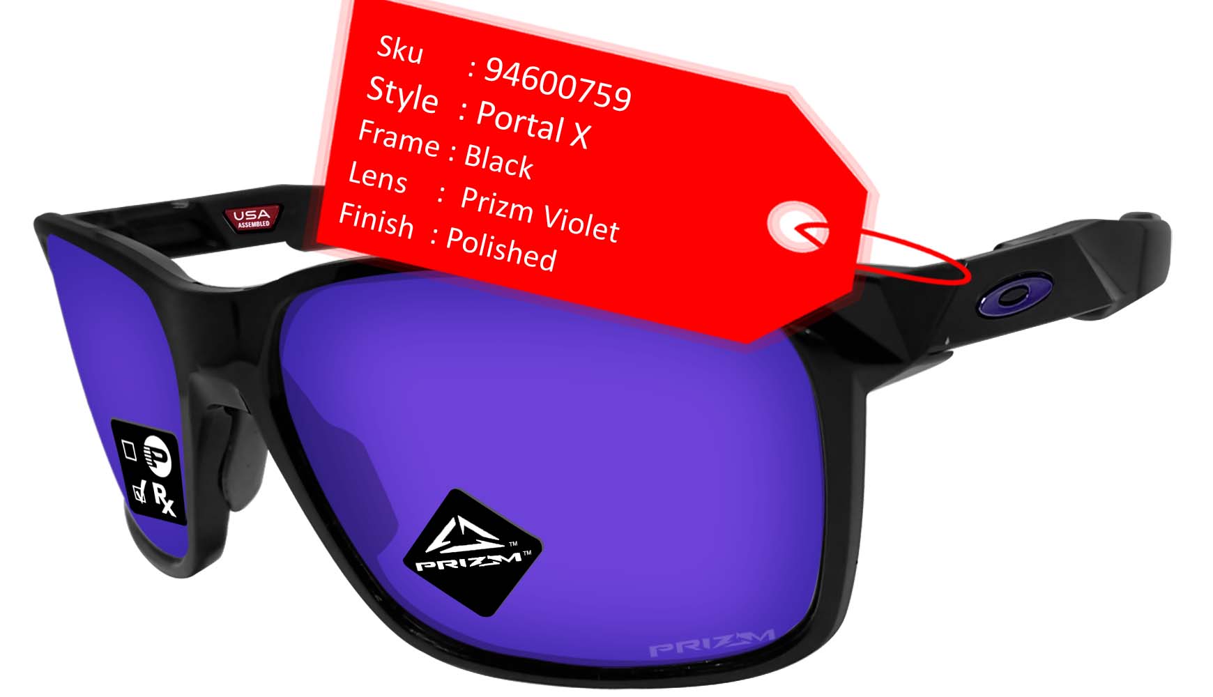 Oakley Portal X Polished Black Prizm Violet Lens Sunglasses – sasy420