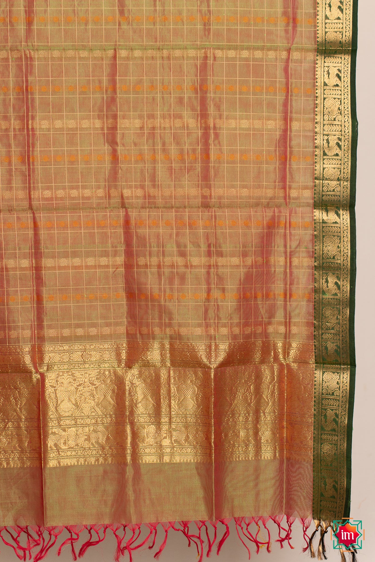 Manthulir Handloom Kanchi Silk Cotton Dupatta Minsaram