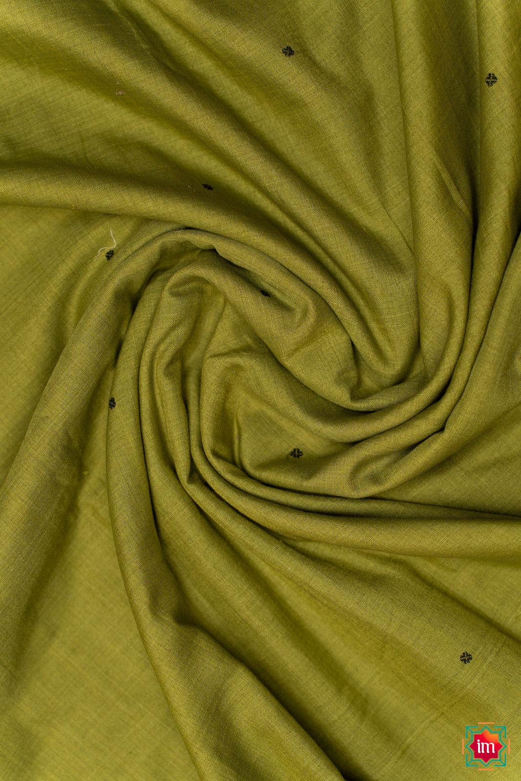 Chutney Green With Black Handloom Cotton Bomkai Saree Misri