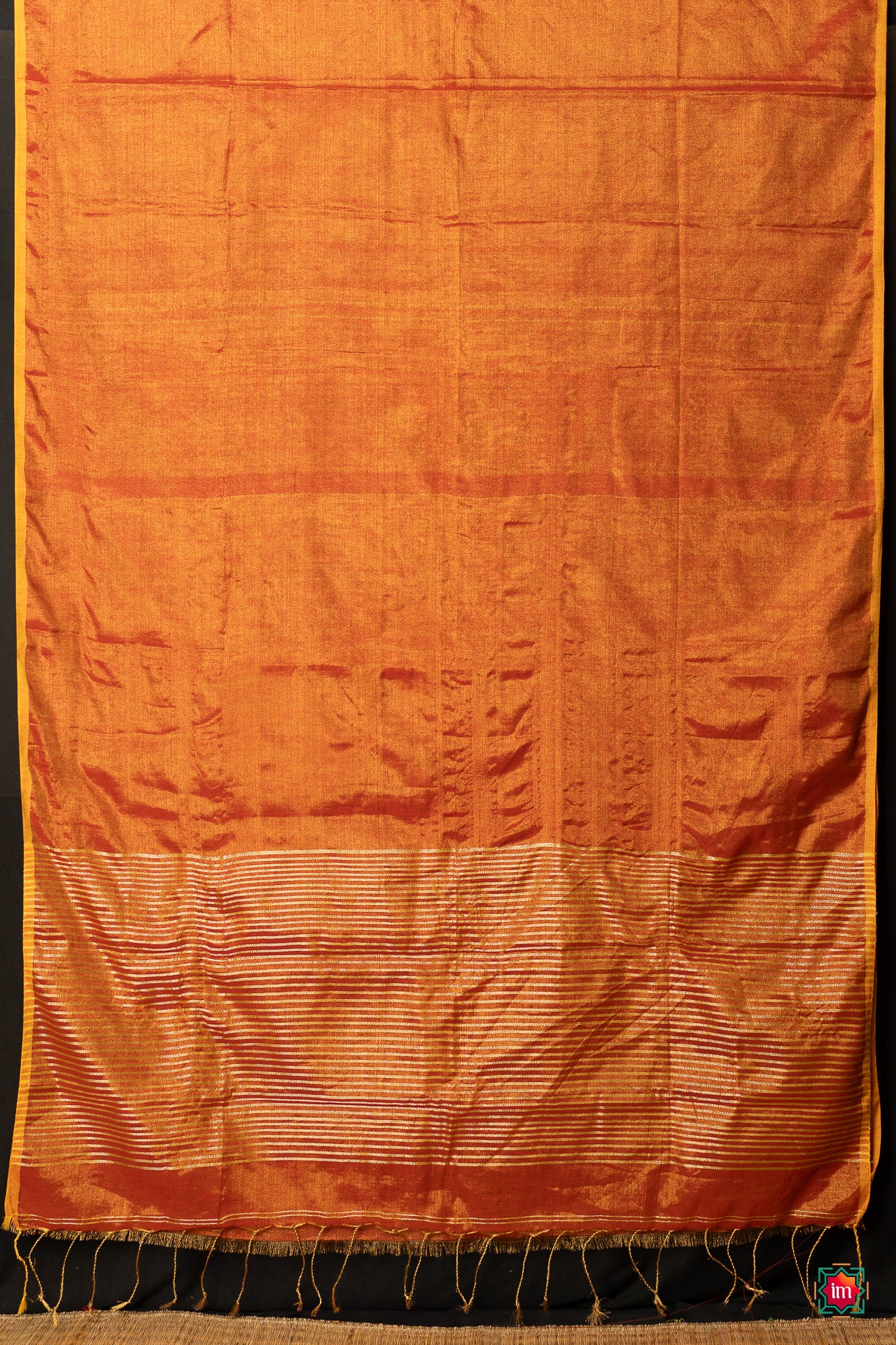 Sunrise Orange Tissue By Linen Saree Haseena