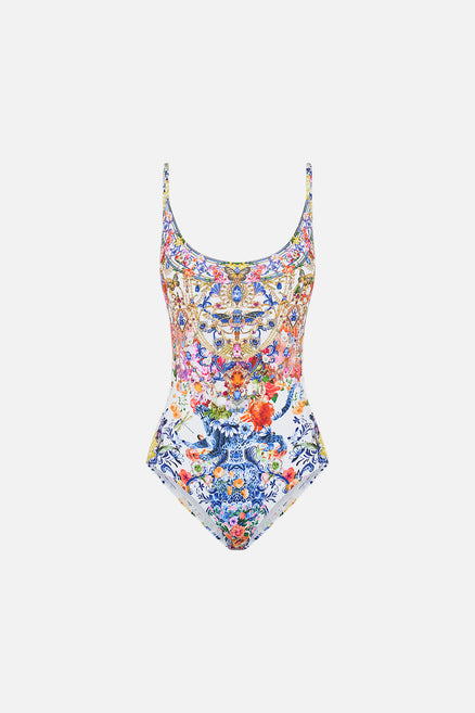 Designer One-Piece Swimsuit - Leopard Print & Floral One-Piece