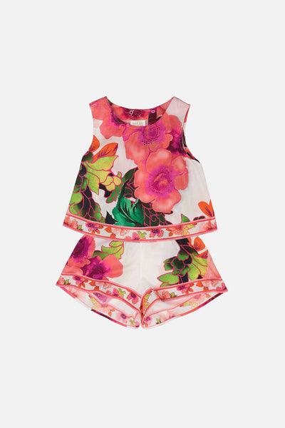KIDS DOUBLE LAYER PLAYSUIT 12-14 PRETTY AS A POPPY