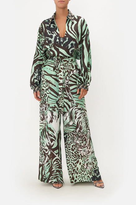 Mahalo Wide Leg Pant In Multi Patchwork Print – St Frock