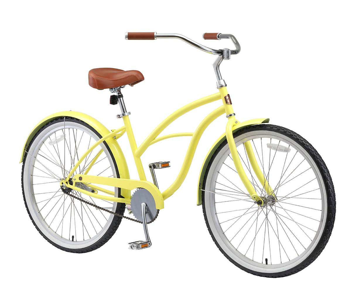 yellow womens bicycle