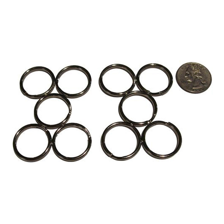 1.75 - 1 3/4 Heavy Duty Split Key Ring, Nickel Plated - USA (10 Pack)