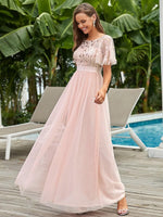 Pink Sequin Formal Dress-Miyuki