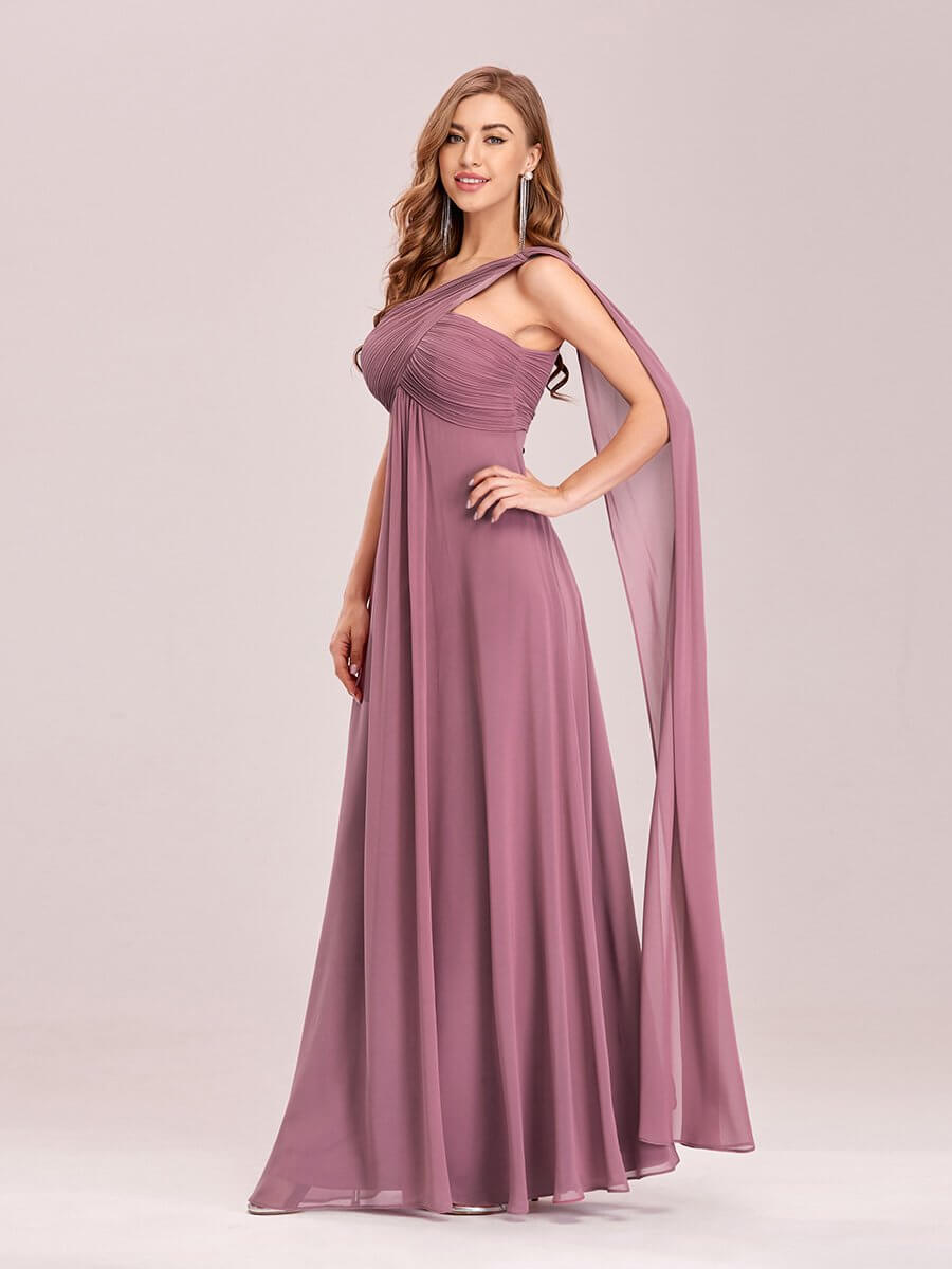 Dusty Rose Plus Size One Shoulder Bridesmaid Dress-Elisa – Worn To Love