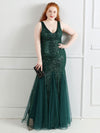 Dark Green Sequined Mermaid Evening Dress-Miyeon