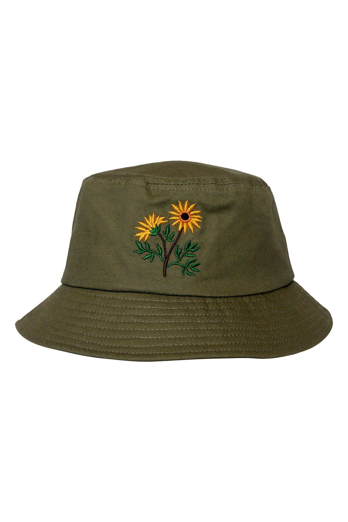 black sunflower bucket hat