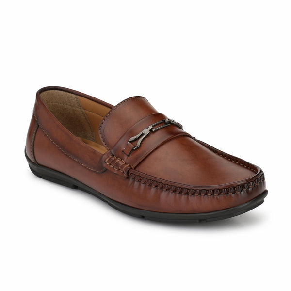 brown casual loafers