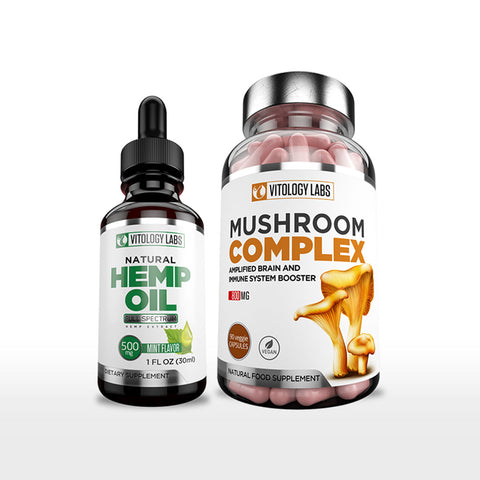 Hemp Oil and Mushroom Complex products from Natuspur.  