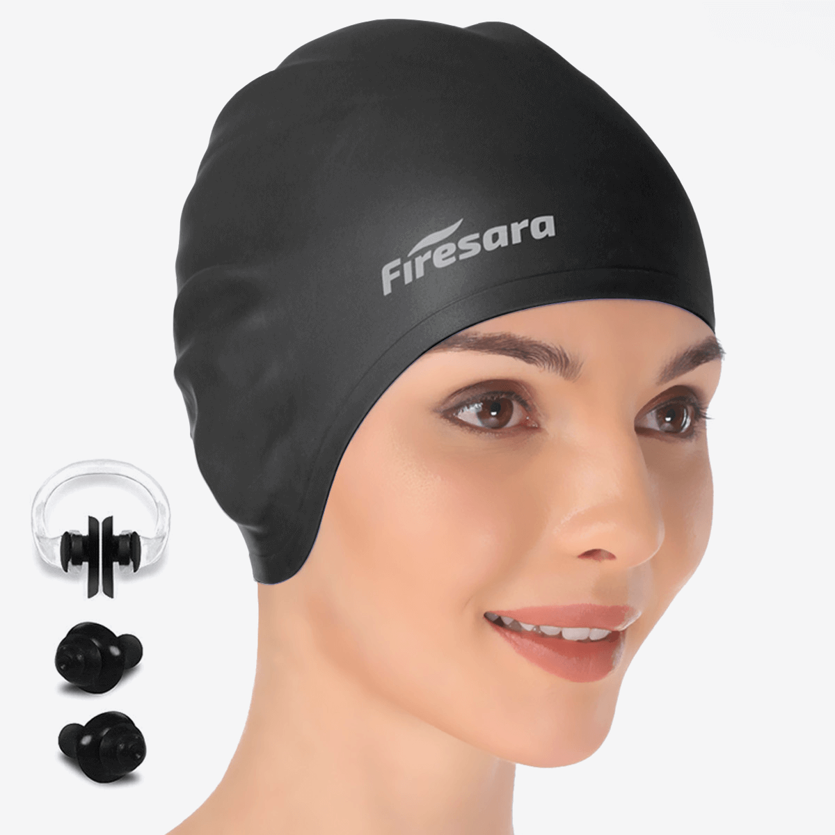 Silicone Swimming Caps Keep Hair Dry | For Men Women Kids | with Ear ...