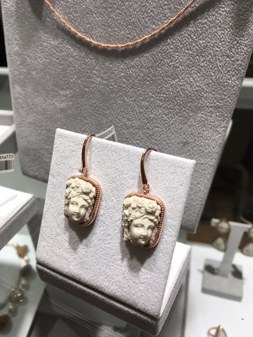 Vintage style cameo earrings
