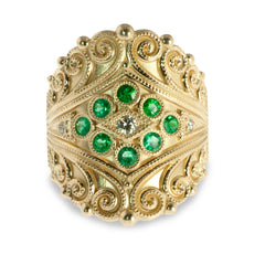 Etruscan Reveal emerald ring
