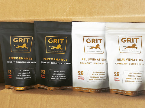 GRIT Superfoods sampler box flavors chocolate & lemon