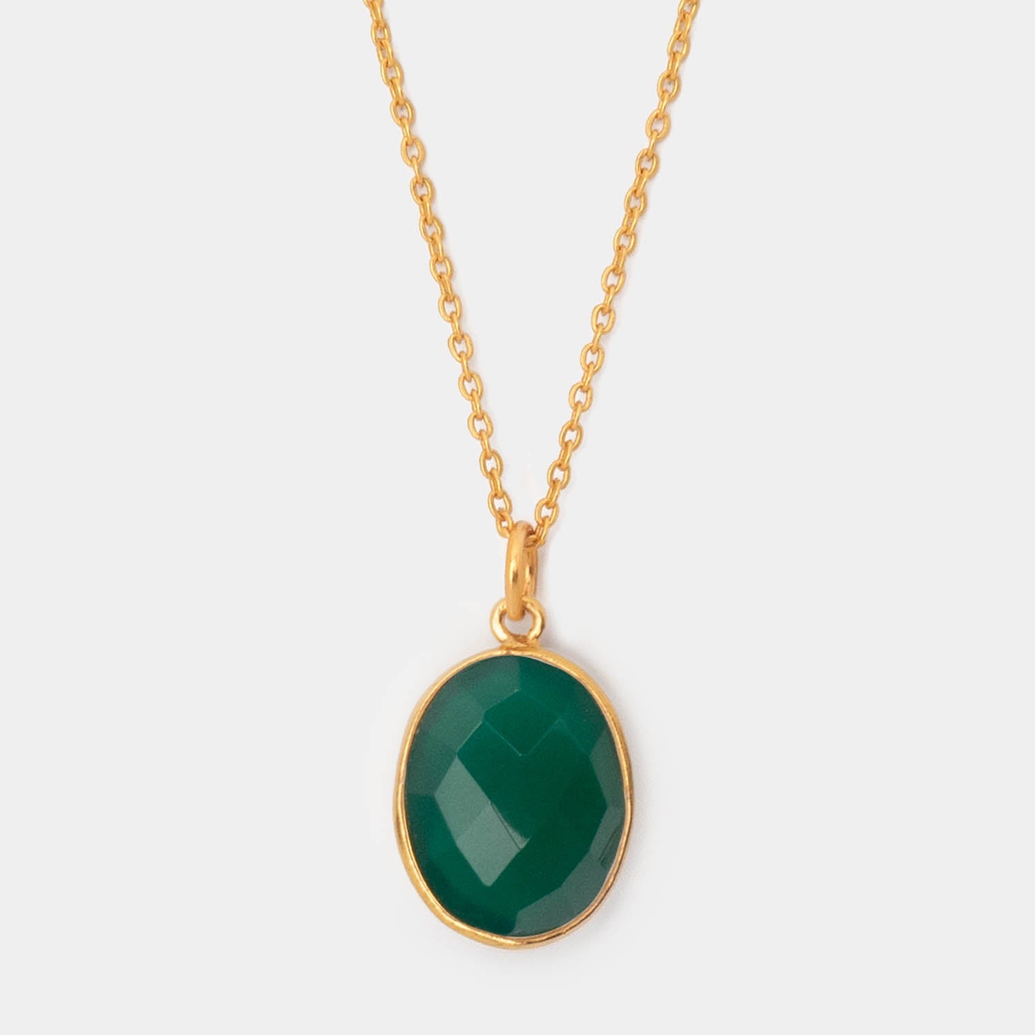 Fleurs des Prés Halskette Leonor Green Onyx