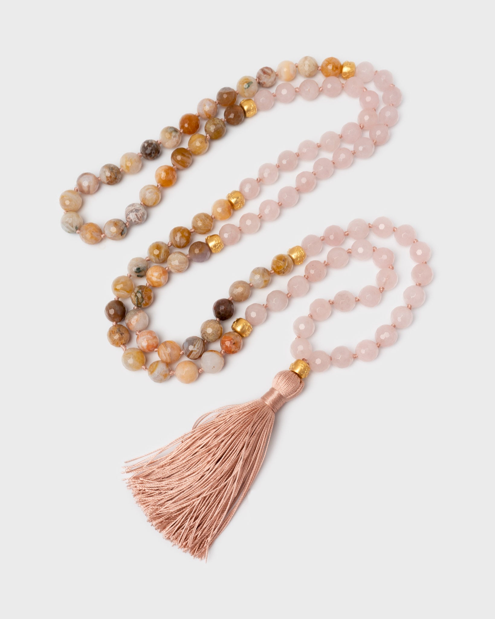 Satya Abundant Tranquility Mala mit Rosenquarz