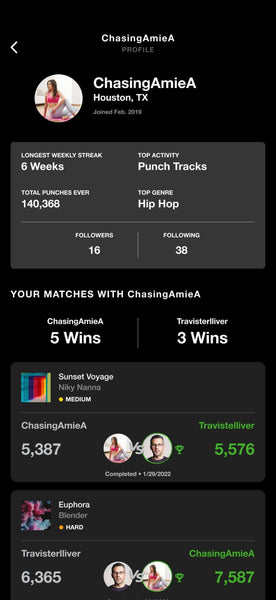 Shared Matches Results on Profile