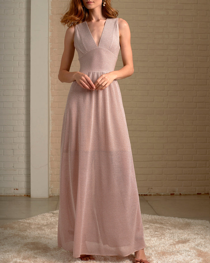 pink sparkly maxi dress