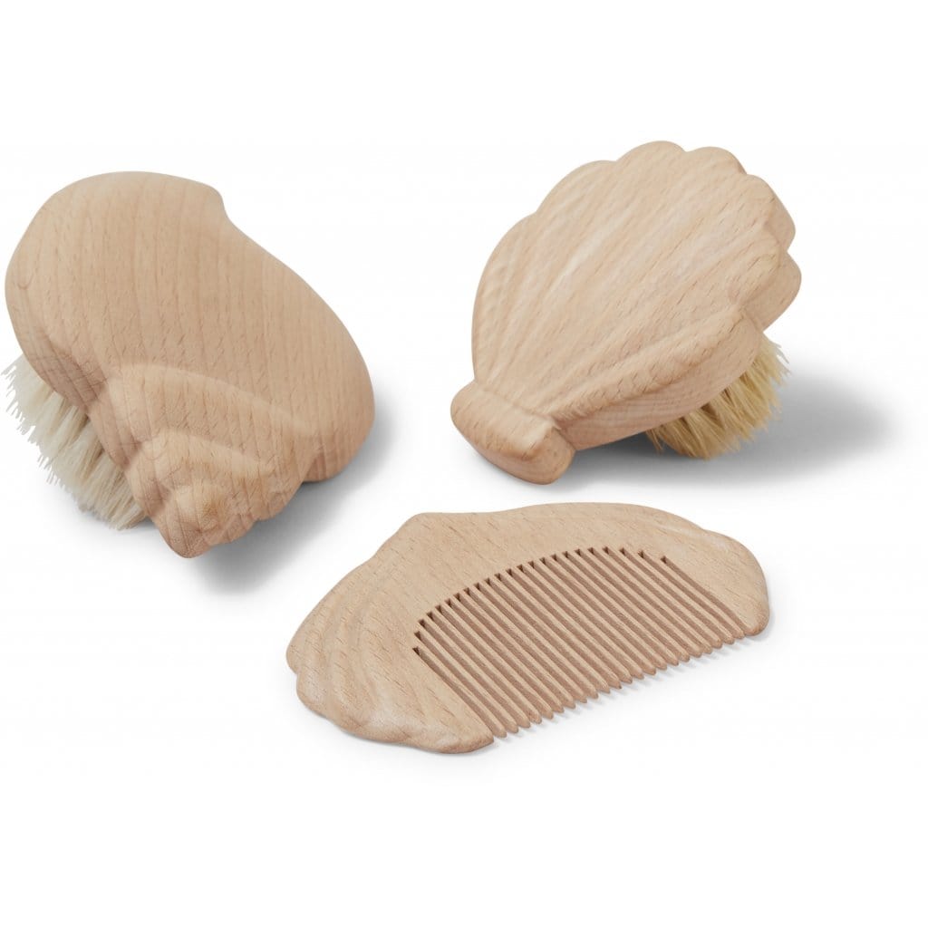 Konges SlÃ¸jd - Set de brosses coquillage en bois