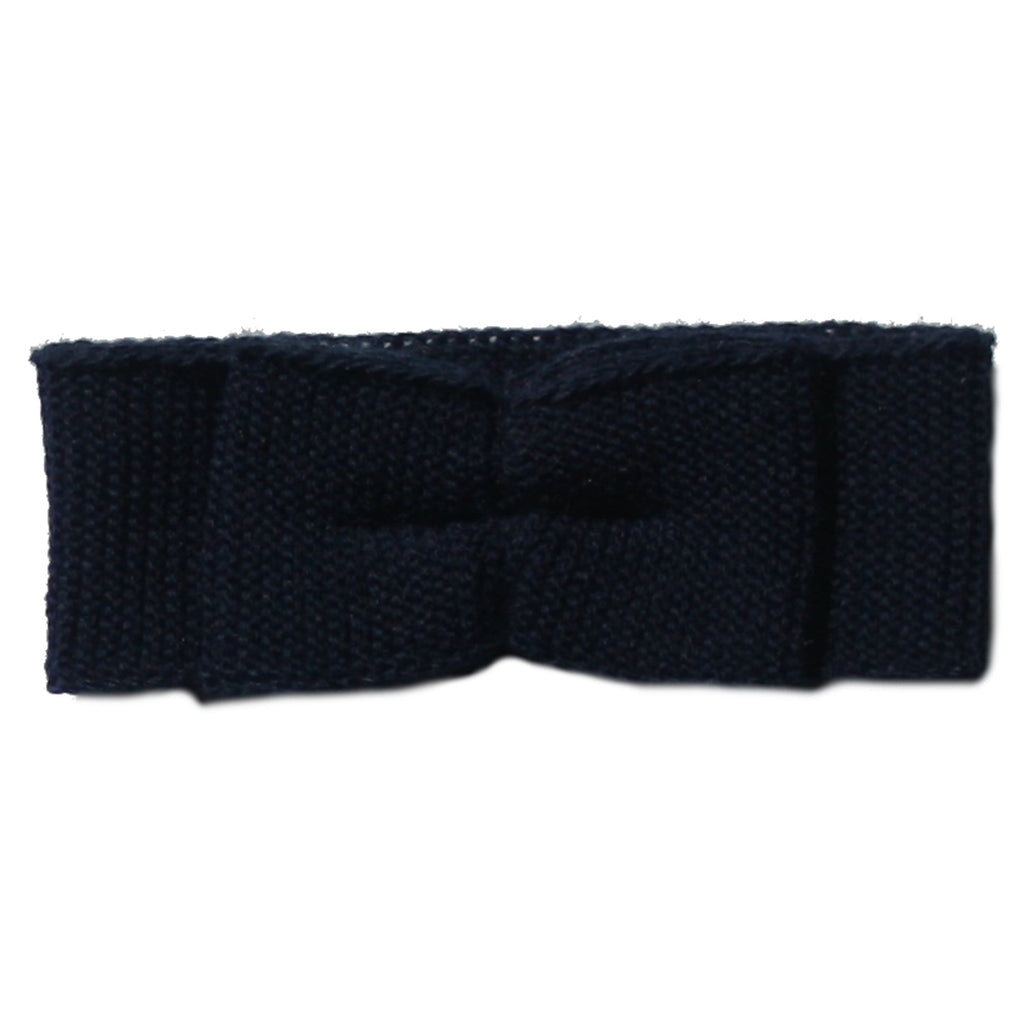 Bandeau Nœud Bebe Fille En Tricot Bleu Marine Petit Leon