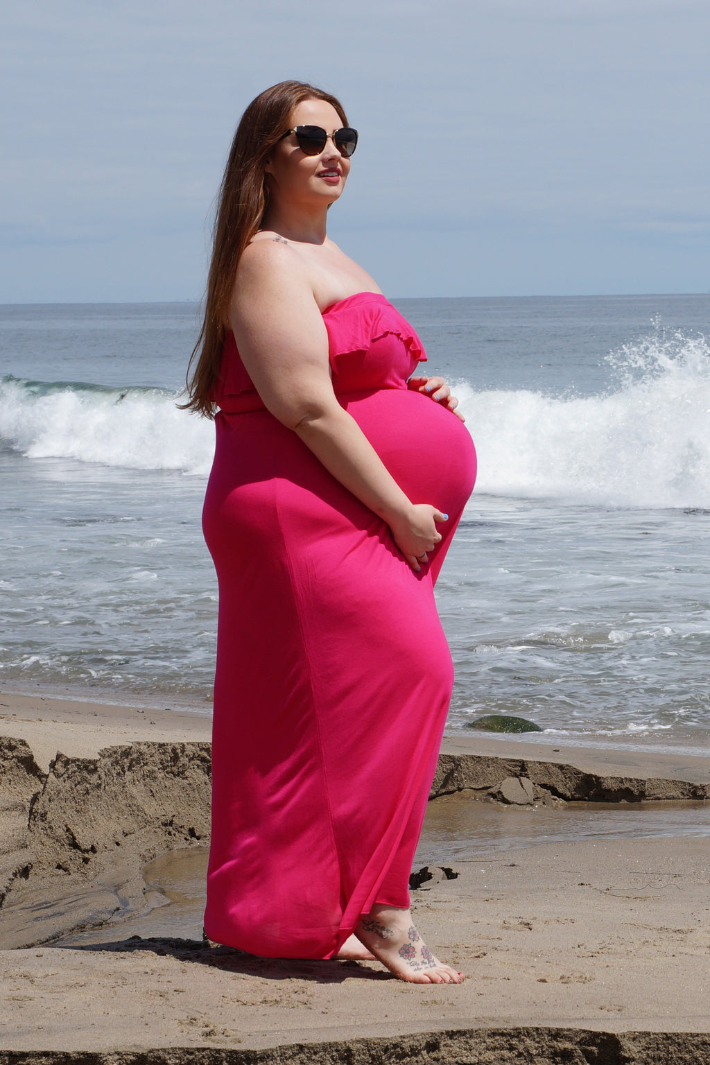 plus size maternity gown for photoshoot