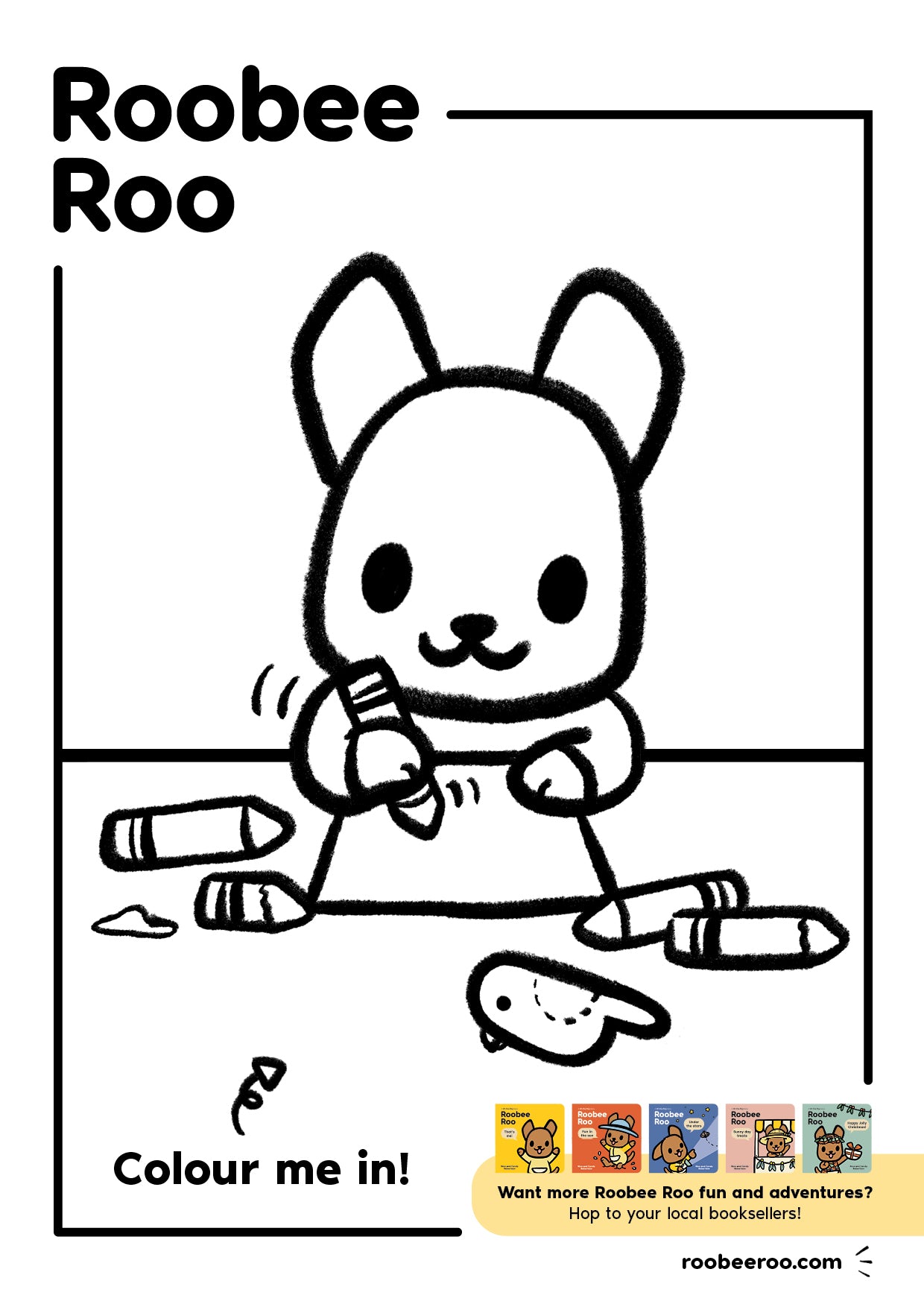 Free colouring activity for Roobee Roo