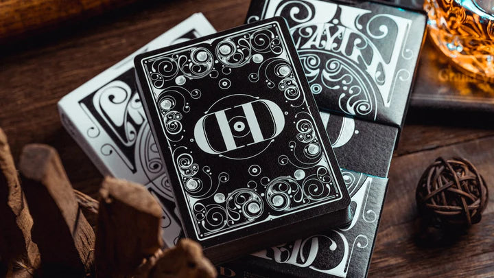 Smoke & Mirrors V8 Playing Cards (Black & White) by Dan & Dave