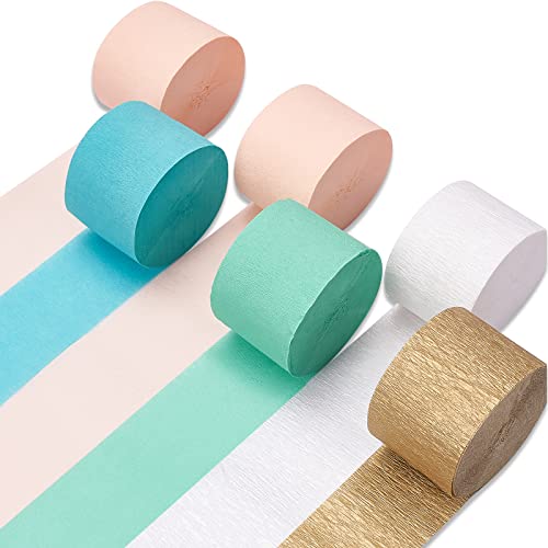 PartyWoo Crepe Paper Streamers 4 Rolls 328ft, Pack of Blue Crepe Paper for  Party Decorations, Wedding Decorations, Birthday Decorations, Baby Shower