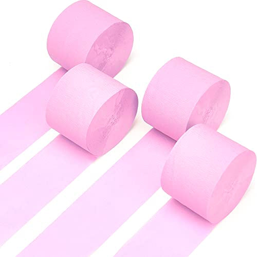 70g Premium Crepe Paper Roll for Flower Making White Green Pink Crepe Paper  Sheets Streamer,10in Width, 8ft Length (Rose)