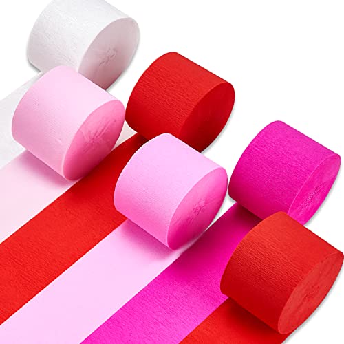 70g Premium Crepe Paper Roll for Flower Making White Green Pink Crepe Paper  Sheets Streamer,10in Width, 8ft Length (Pink)