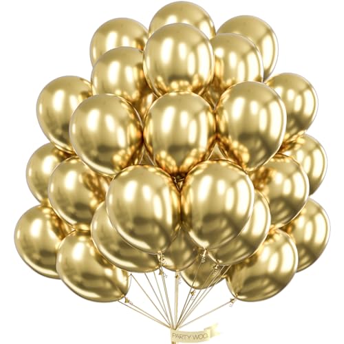 PartyWoo Gold White Balloon Garland Kit, 135 pcs of 8 Gold White