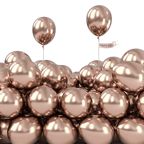PartyWoo Rose Gold Balloon Garland, 100 pcs Balloons Different Sizes Pack  of 18 Inch 12 Inch 10 Inch 5 Inch Rose Gold Champagne Gold Bronze Silver