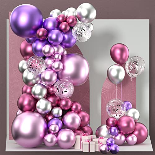 Décorations anniversaire violet, MMTX Kit guirlande arc ballons