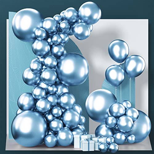 PartyWoo Ballon Sirène, 180 pcs Ballon Bleu Ciel, Ballons Lavande, Ballons  Argent, Ballon Metallique, Ballon Transparents, Ballon Aluminium Sirene