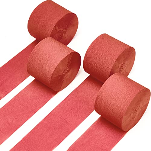 Fall Colors Crepe Paper Streamers Made in USA (Flame Red 2 Rolls)