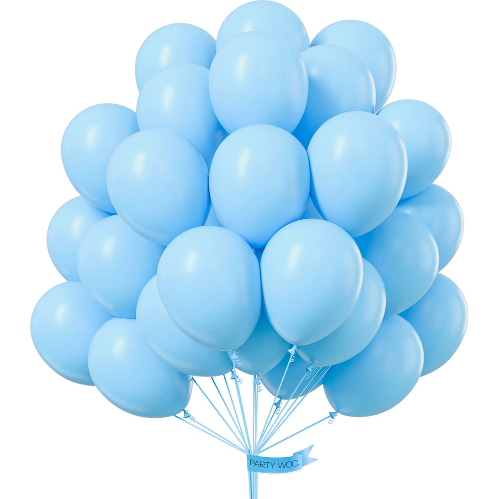 PartyWoo Blue Balloons, 50 pcs 12 inch Light Blue Balloons, Pastel Blu