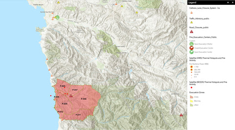 Evacuation Map Big Sur Fire Monterey CA