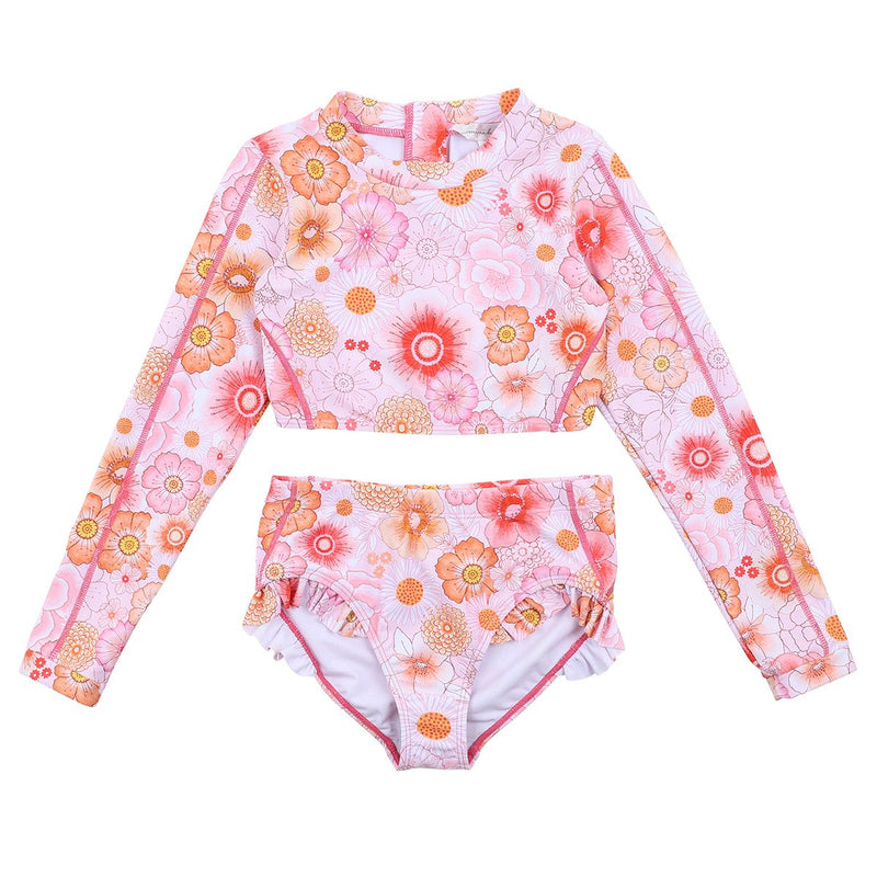 Minihaha Rae Cropped Rashie set swimsuit rae print in pink – Kids of Eltham